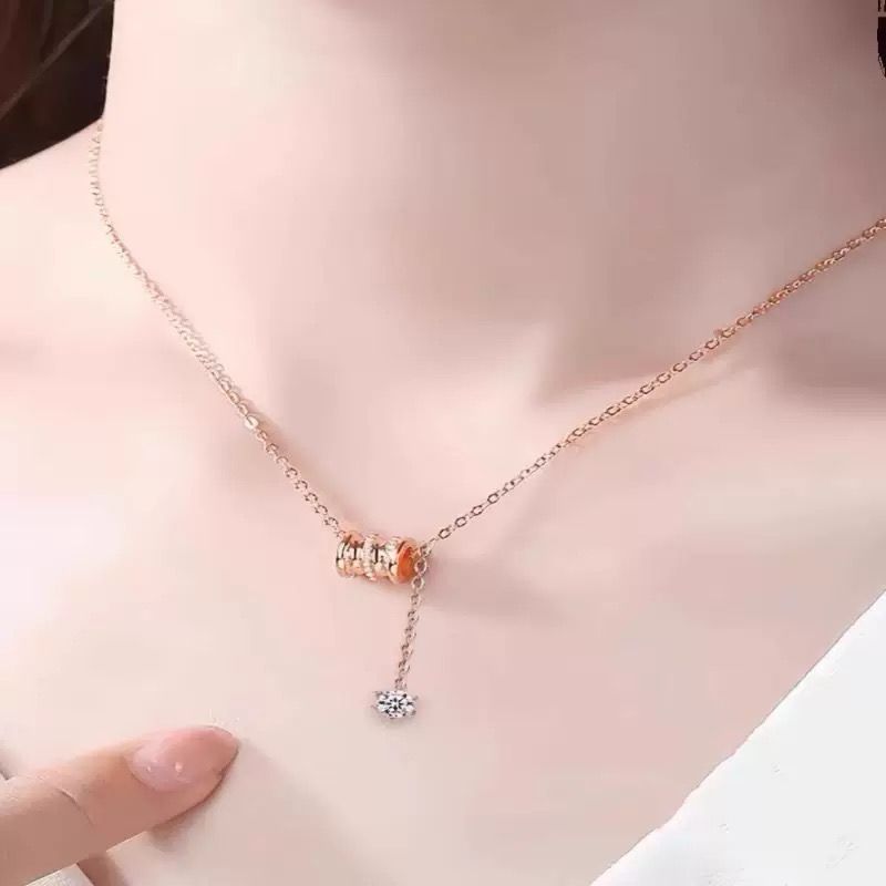 Luxury 18K Rose Gold with Diamond Necklace